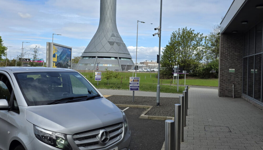 Eagletour Chauffeur Mercedes vehicle providing airport transfers in Edinburgh and across Scotland